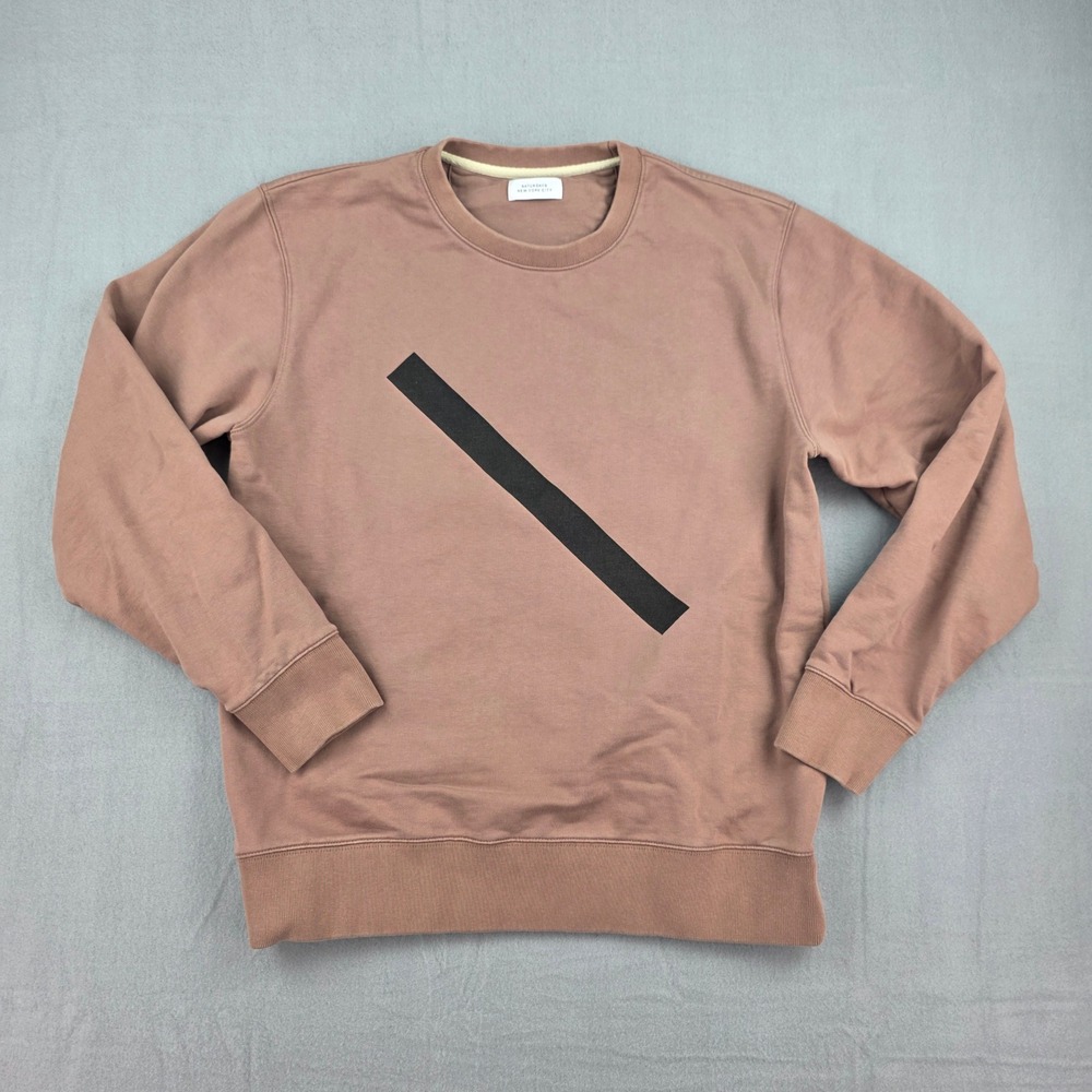 Saturdays New York City Sweatshirt Mens XL Brown Slash Graphic Pullover Cotton